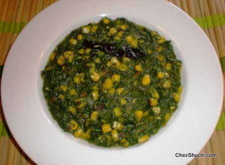 spinach corn curry
